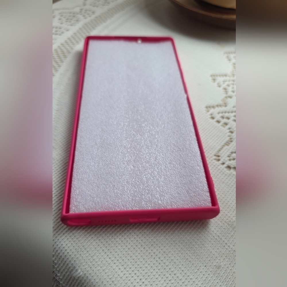 Samsung Galaxy S22 Ultra Pink Glitter Phone Case with Diamond Logo - Picture 2 of 2